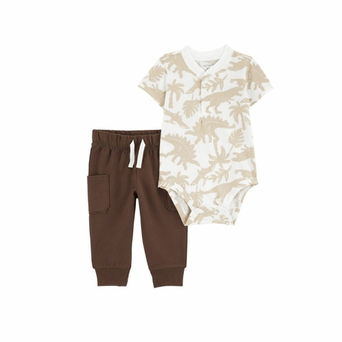 Carter's Set 2 Piezas Body mangas cortas Pantalón Dinosaurios (1Q536410)
