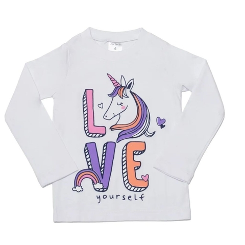 Carter's Remera Mangas Largas con estampa color Blanco