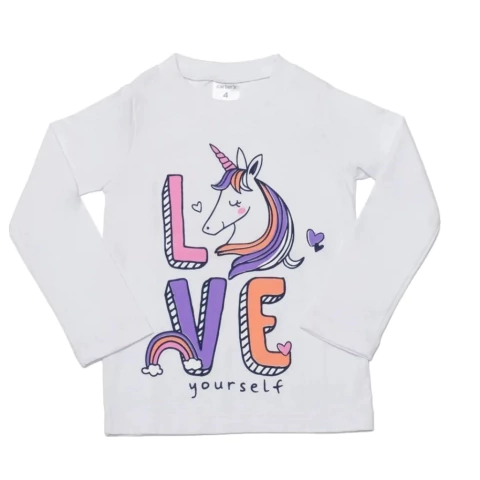 Carter's Remera Mangas Largas con estampa color Blanco (arg3n400016)