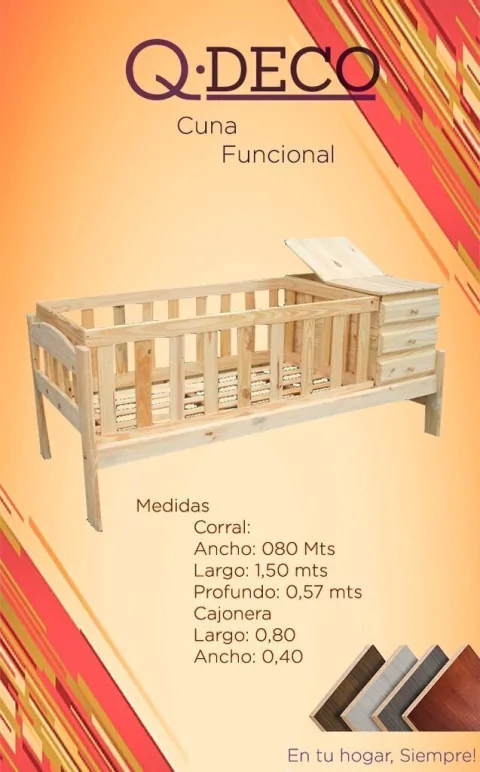 cuna funcional de pino