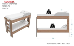 Cucheta simple para colchon de 80x190 (no incluye colchones ) en internet