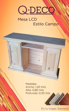 Mesa de led tv lcd de madera de pino