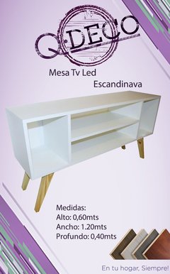 Mesa De LED Tv Escandinava Vintage