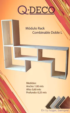 Rack LED Tv Doble Modulo De Pino