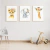 Quadro Decorativo Infantil - Trio: Safari Flores - Leoa, Elefante e Girafa