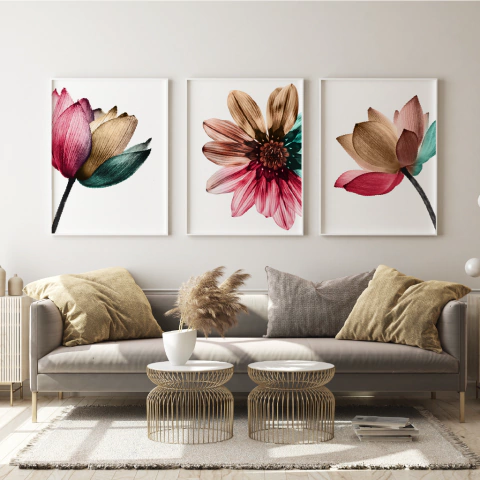 Quadro Decorativo - trio: flores color - comprar online