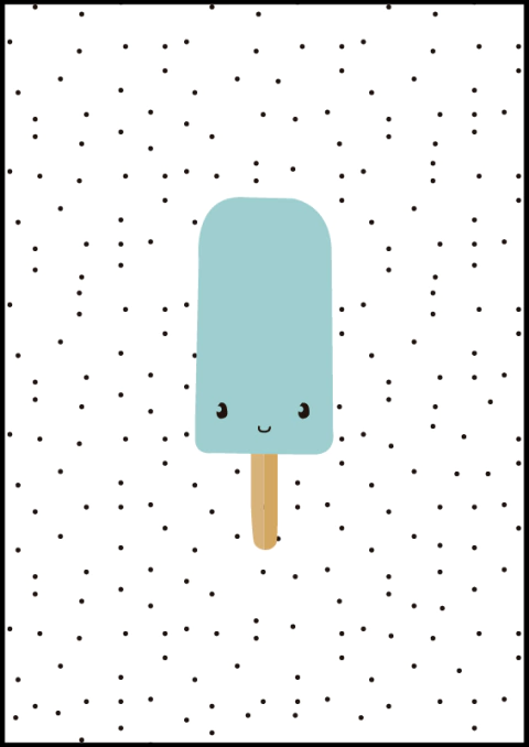 Quadro Decorativo Infantil - Picolé Azul