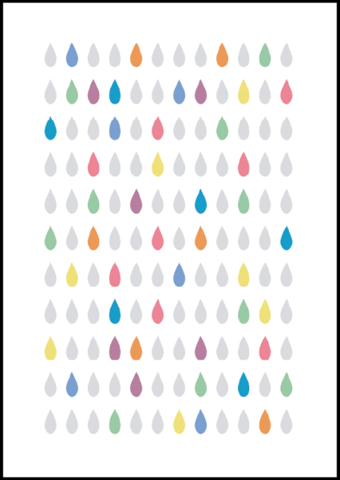 Quadro Decorativo Infantil - Chuva De Cor