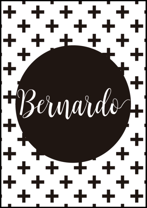 Quadro Decorativo Infantil - Nome Cruzeta (Preto)