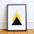 Quadro Decorativo - Triângulos, Mármore E Amarelo - Pendure | Loja de Quadros Decorativos