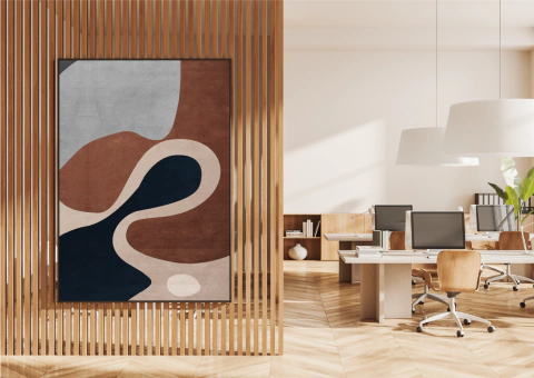 Quadro Decorativo em Canvas - Abstrato Envolvente Terroso