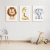 Quadro Decorativo Infantil - Trio: Safari - Leão, Girafa e Elefante