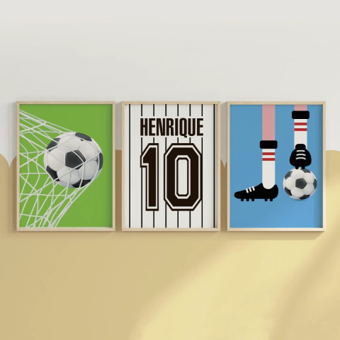 Quadro Decorativo Infantil - Trio: Futebol 2