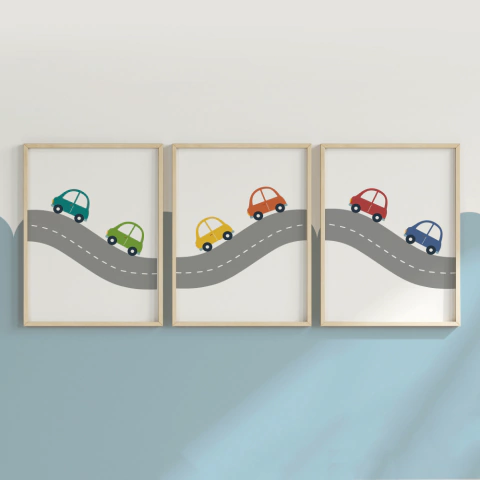 Quadro Decorativo Infantil - Trio: Carrinho