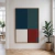 Quadro Decorativo Formas Geométricas - Abstração em Azul e Vermelho para Ambientes Modernos