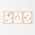 Quadro Decorativo Infantil - Trio: Borboletas e nome personalizado na internet