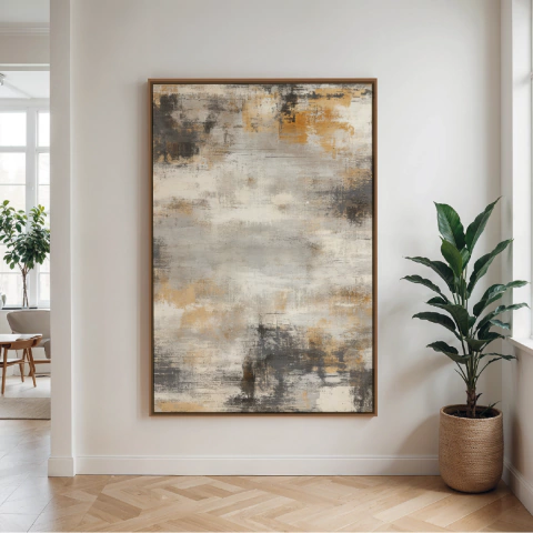 Quadro Decorativo em Canvas - Abstrato Avelã Suave - comprar online