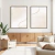 Quadro decorativo Eco e Essência com duas peças em um ambiente moderno, destacando formas suaves em tons neutros.
