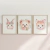 Quadro Decorativo Infantil - Trio: Coelho, Urso e Raposa