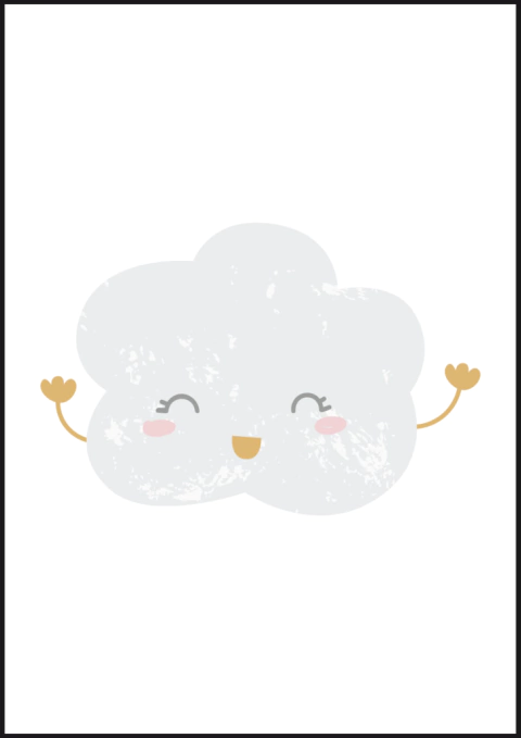 Quadro Decorativo Infantil - Nuvem Fofinha