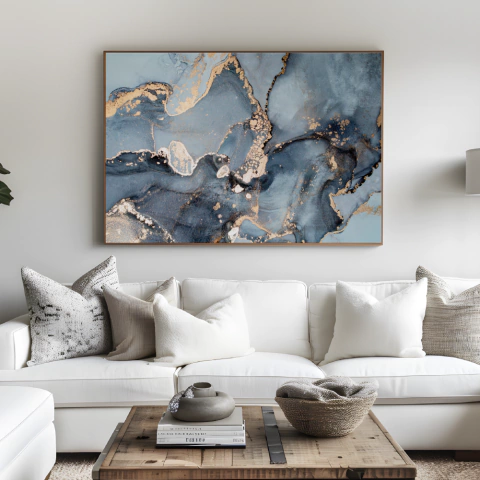 Quadro Decorativo em Canvas - Azul Fluido - comprar online