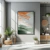 Quadro Decorativo Abstrato Verde com Laranja - Pendure | Loja de Quadros Decorativos