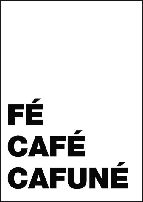 Quadro Decorativo - Fé, Café E Cafuné (Branco)