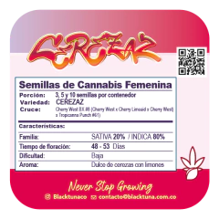 Fotoperiodica Cerezaz x 3 semillas Black Tuna - comprar online