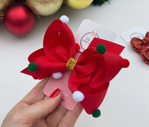 Laço Luisa (G) pompom Natal