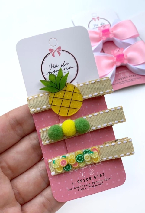 Hair clips abacaxi