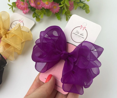 Laço Sofia (M) organza Roxo escuro