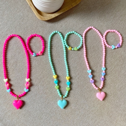 Kit Colar e Pulseira Coração