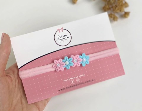 Faixa Florzinha rosa/azul