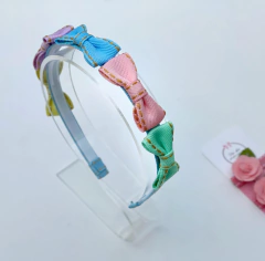 Tiara lacinhos Jeans colorido