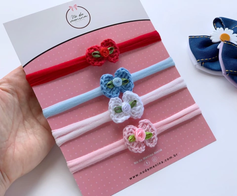 Faixa lacinho tricô (P) (unidade)