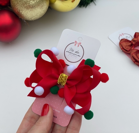 Laço Luisa (M) pompom Natal