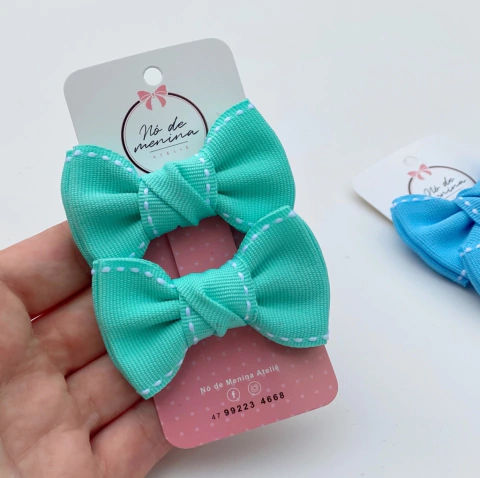 Parzinho Alice Verde Água pesponto