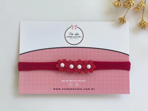 Faixa florzinhas vermelha