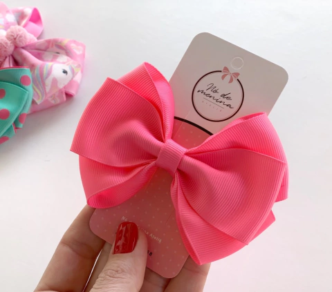 Laço Liz (G) rosa neon