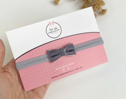 Faixa Alice (P) veludo cinza