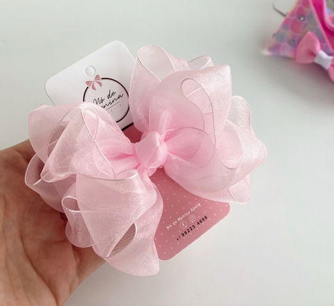 Laço Sofia (G) Organza Rosa bebê