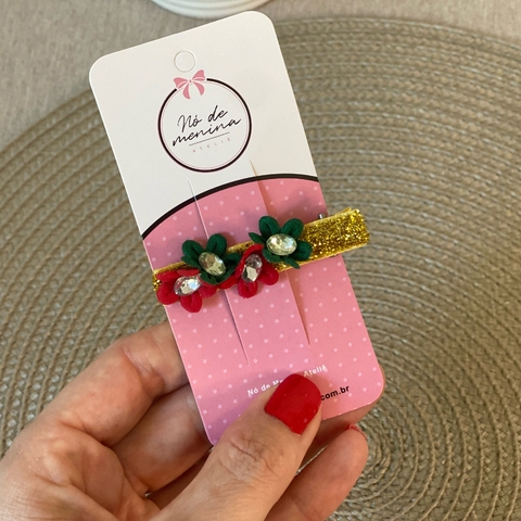 Hair Clips Florzinha Natal