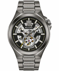 Reloj Bulova 98A179 Maquina Automático Esqueleto Negro