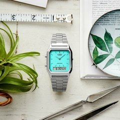 Reloj Casio AQ-230A-2A2 Unisex Correa Acero Inoxidable - comprar online