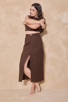 FALDA CASTAÑO - comprar online