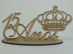 Topo Bolo 15 Anos Coroa Com Base