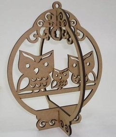 Gaiola 3d Familia Coruja 30cm