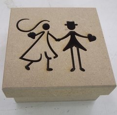 Caixa 09x09x05cm Tampa 10x10cm Noivo Cartola