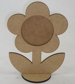 Porta Retrato Flor Redondo Com Base