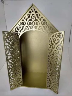 Oratório Capela Provençal Porta para Santo 50cm Pintado - Atelier da Madeira